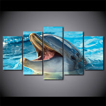 Load image into Gallery viewer, HD printed 5 piece canvas art animal poster dolphin playing painting wall pictures for living room modern free shipping/CU-1540C
