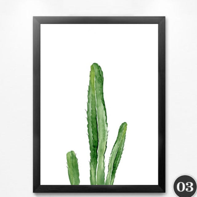 Green Plants Canvas Art Print Poster, Cactus Set Wall Pictures for Home Decoration, Giclee Wall Decor YT0046