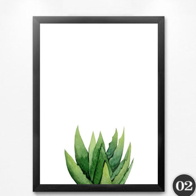 Green Plants Canvas Art Print Poster, Cactus Set Wall Pictures for Home Decoration, Giclee Wall Decor YT0046
