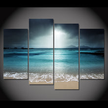 Load image into Gallery viewer, HD printed 4 piece canvas sea beach wave seascape painting beach pictures wall decorations living room Free shipping/cu-016
