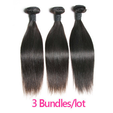 Mongolian Virgin Hair Straight Bundles Unprocessed Human Hair Weave 8-28inch Can Be Curled Double Weft Beauty Lueen Hair