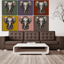 Load image into Gallery viewer, elephant wall art Canvas painting Oil Painting 6 pieces/set Modern cartoon animals wall pictures kids room wall decor No Frame
