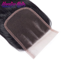 Load image into Gallery viewer, Mornice Hair Peruvian Straight Hair Lace Closure 4X4 Three Part 100% Hand Tied Remy Human Hair Closure Density 130%
