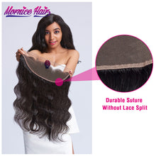 Load image into Gallery viewer, Mornice Hair Brazilian Remy Hair Ear To Ear Lace Frontal Closure Body Wave Free Part Density 130% Bleached Knots With Baby Hair

