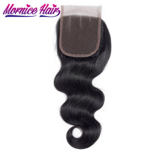 Load image into Gallery viewer, Mornice Hair Brazilian Body Wave Lace Closure 4X4 Three Part 100% Hand Tied Remy Human Hair Closure Density 130%
