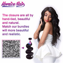 Load image into Gallery viewer, Mornice Hair Malaysian Body Wave Lace Closure 4X4 Lace Closure Free Part All Hand Tied Bleached Knots Remy Hair Closure
