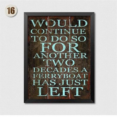retro wood grain style quote wall canvas painting english letters picture wall painting room art home decor poster print FG0012