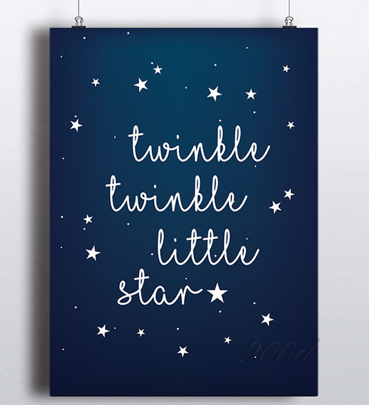 " Twinkle Little Star " Quote Canvas Art Print Painting Poster, Wall Picture for Home Decoration, Home Decor YE77-6