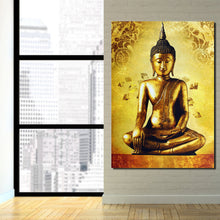 Load image into Gallery viewer, 1 piece canvas art golden buddha framed art canvas painting posters and prints wall picture for living room ny-6639D
