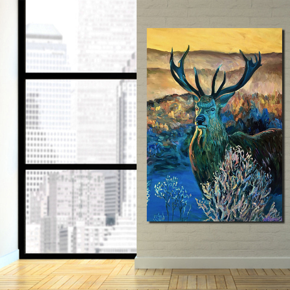 HD Printed 1 piece Canvas Painting Color Deer Paintings for Living Room Wall Room Decoration Posters Free Shipping ny-6670C