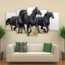 Load image into Gallery viewer, 5 Piece Canvas Art Horses Running Canvas Painting Framed Wall Art Canvas Poster and Prints Wall Picture for Living Room ny-6629B
