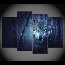 Load image into Gallery viewer, HD Printed 4 piece Canvas Prints Snow Wolf Forest Dark Paintings for Living Room Wall Posters and Prints Free Shipping CU-1414D
