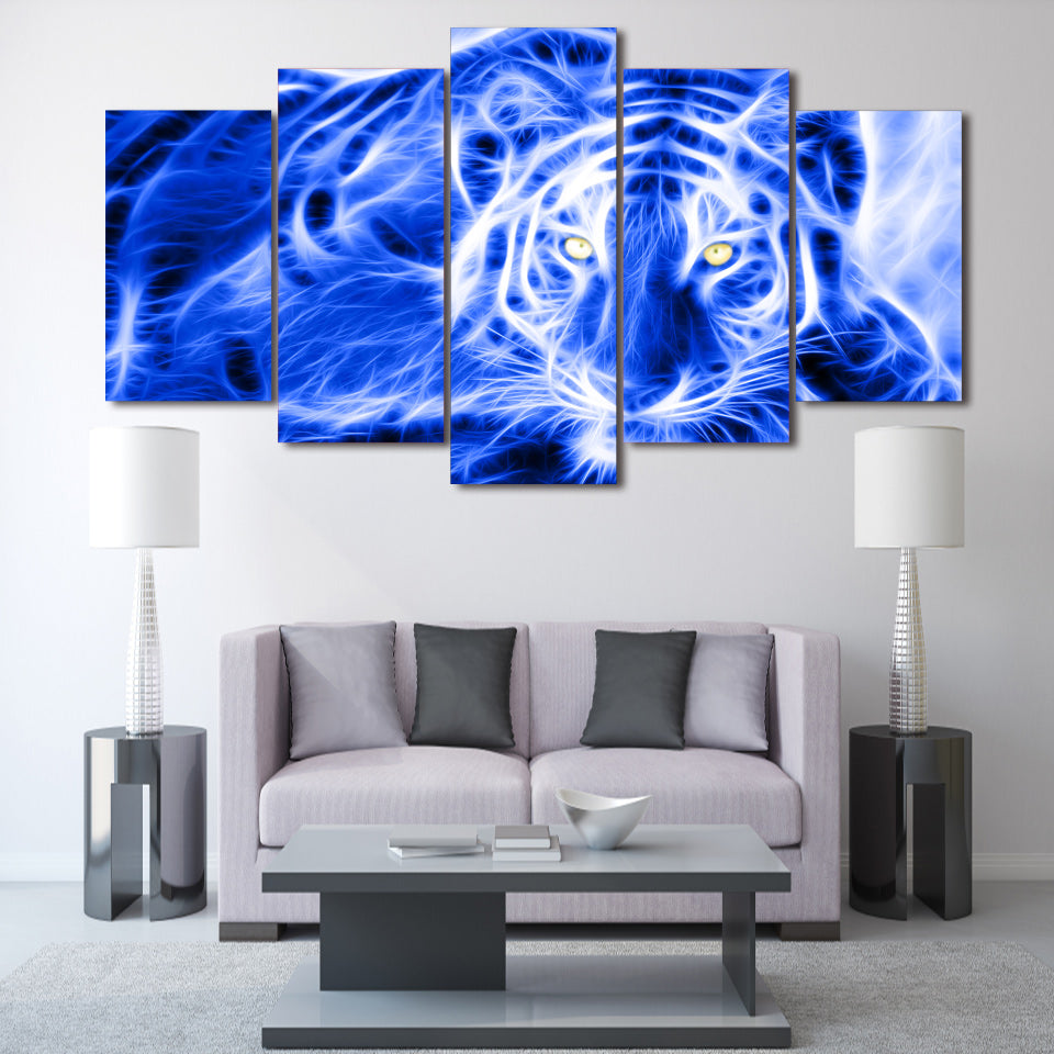 HD printed 5 piece canvas art  Abstract animal tiger painting wall pictures for living room modern free shipping/ny-261