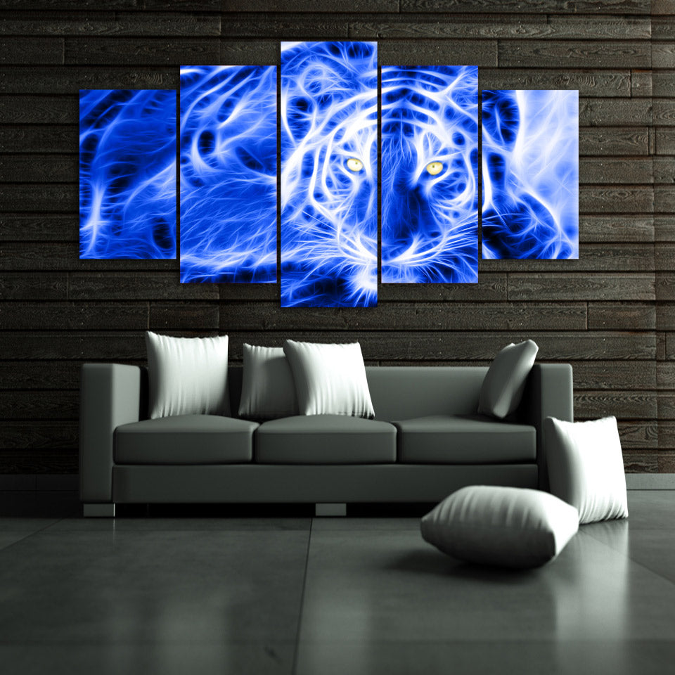 HD printed 5 piece canvas art  Abstract animal tiger painting wall pictures for living room modern free shipping/ny-261