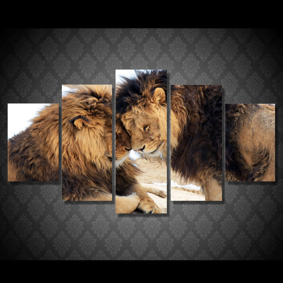 HD Printed Animals Lion Group Painting Canvas Print room decor print poster picture canvas Free shipping/ny-024