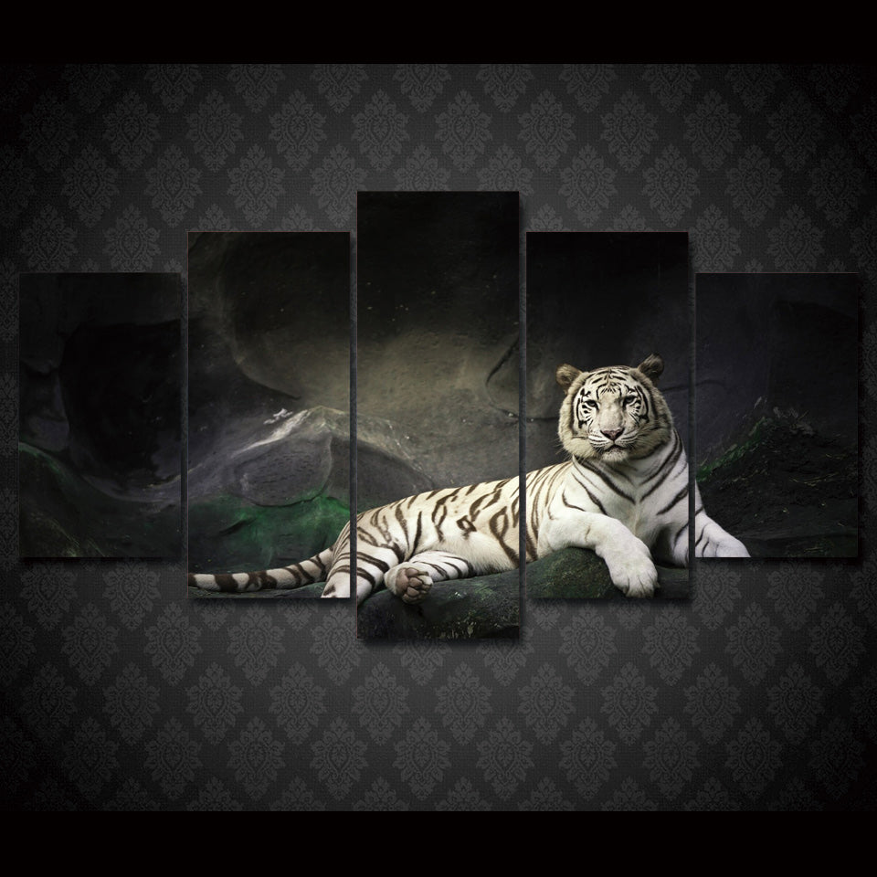 HD Printed White Tiger Landscape Group Painting room decor print poster picture canvas Free shipping/ny-029