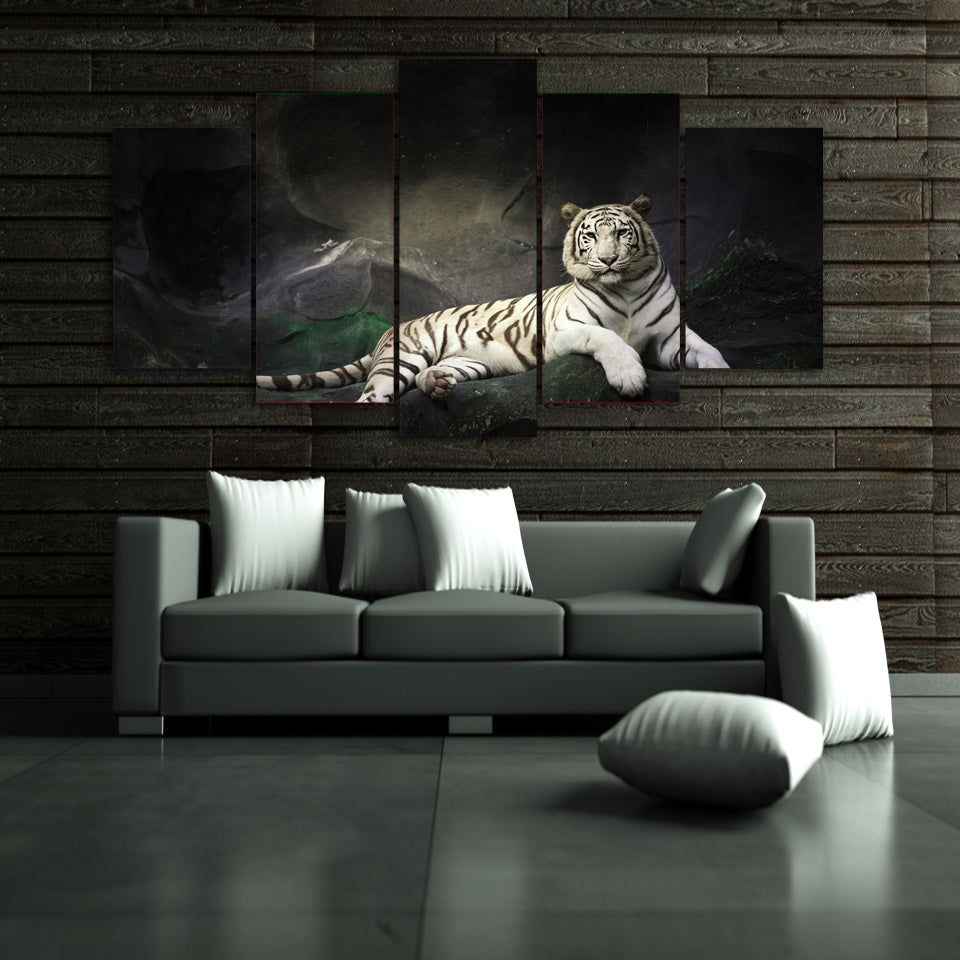 HD Printed White Tiger Landscape Group Painting room decor print poster picture canvas Free shipping/ny-029