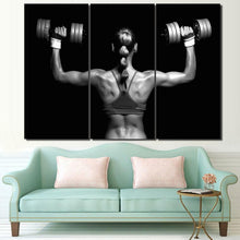 Load image into Gallery viewer, HD Printed 3 Piece Canvas Art Fitness Dumbbells Painting Sexy Poster Wall Pictures for Living Room Modern Free Shipping NY-6937C
