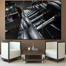 Load image into Gallery viewer, HD Printed 3 Piece Canvas Art Fitness Dumbbells Equipment Painting Wall Pictures for Living Room Modern Free Shipping NY-6938C
