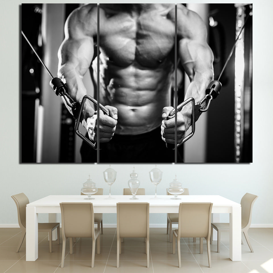 HD Printed 3 Piece Canvas Art Gym Dragsko Fitness Muscle Painting Frames Wall Pictures for Living Room Free Shipping NY-6942C