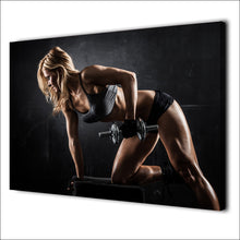 Load image into Gallery viewer, HD Printed 1 Piece Canvas Art Sexy Girl Dumbbells Healthy Fitness Painting Wall Pictures for Living Room Free Shipping NY-6913D
