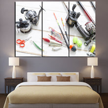 Load image into Gallery viewer, HD Printed 3 Piece Canvas Art Fishing Rod Tools Painting Wall Pictures for Living Room Free Shipping Canvas Prints NY-6931C

