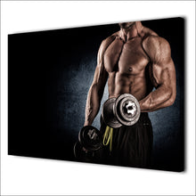 Load image into Gallery viewer, HD Printed 1 Piece Canvas Art Sexy HD Muscle Fitness Gym Dumbbells Painting Framed Wall Art Canvas Prints Free Shipping NY-6916D
