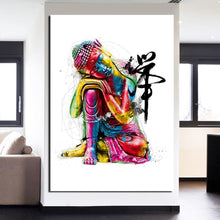 Load image into Gallery viewer, 1 piece Canvas Zen Art painting Colorful Buddha chan meditation buddha Zen painting free shipping ny-6640C
