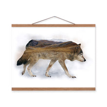 Load image into Gallery viewer, Abstract Original Wild Animal Deer Wolf Mountain Forest Framed Canvas Paintings Retro Home Decor Wall Art Print Pictures Poster
