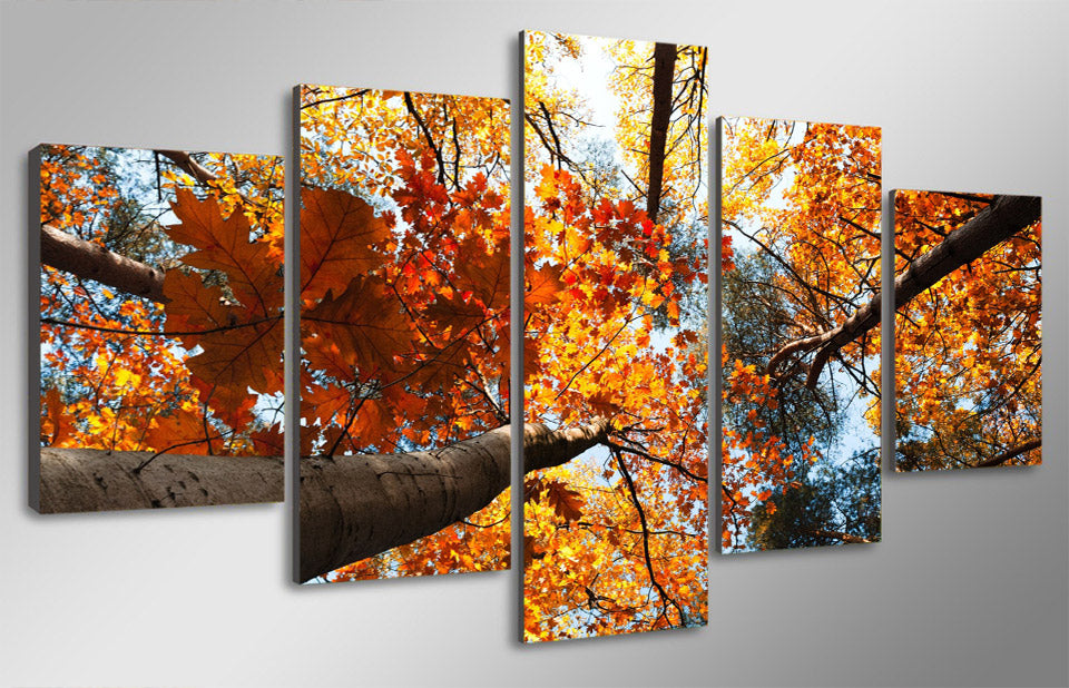 HD Printed Golden Leaves Painting Canvas Print room decor print poster picture canvas Free shipping/ny-4994