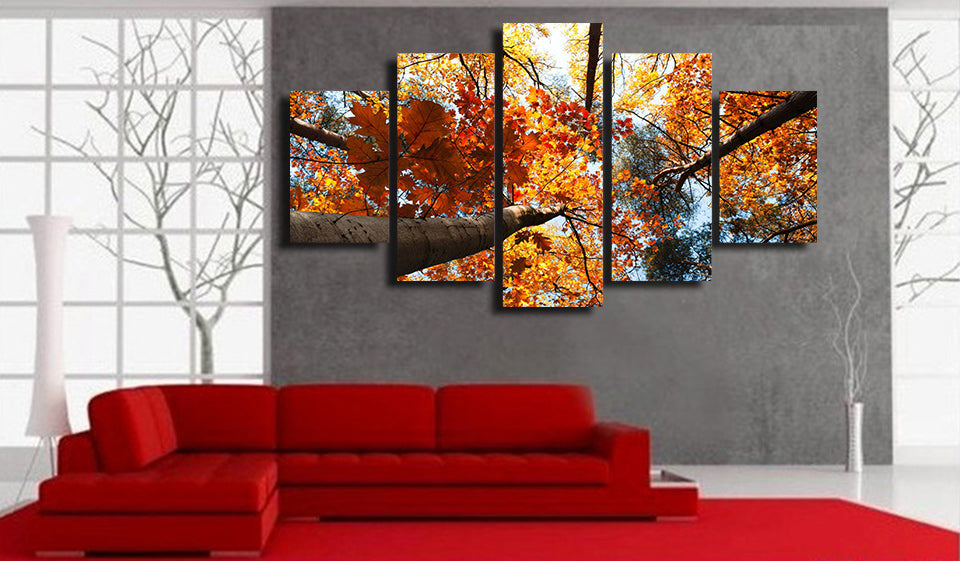HD Printed Golden Leaves Painting Canvas Print room decor print poster picture canvas Free shipping/ny-4994