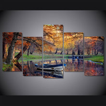 Load image into Gallery viewer, HD Printed Autumn Park Boat Painting on canvas room decoration print poster picture Free shipping/ny-2094

