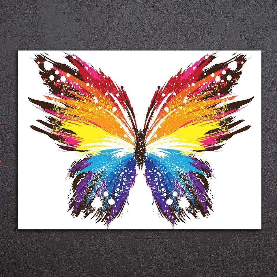 HD Printed 1 piece canvas Painting insect poster color butterfly canvas painting for living room posters Free shipping/ny-6714D