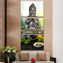 Load image into Gallery viewer, HD printed stones with flower Buddha statue Painting wall pictures for living room canvas painting Free shipping/NY-6815C
