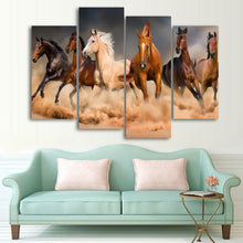 Load image into Gallery viewer, HD printed 4 piece canvas art Animal horses runing painting wall pictures for living room modern free shipping/CU-1622A
