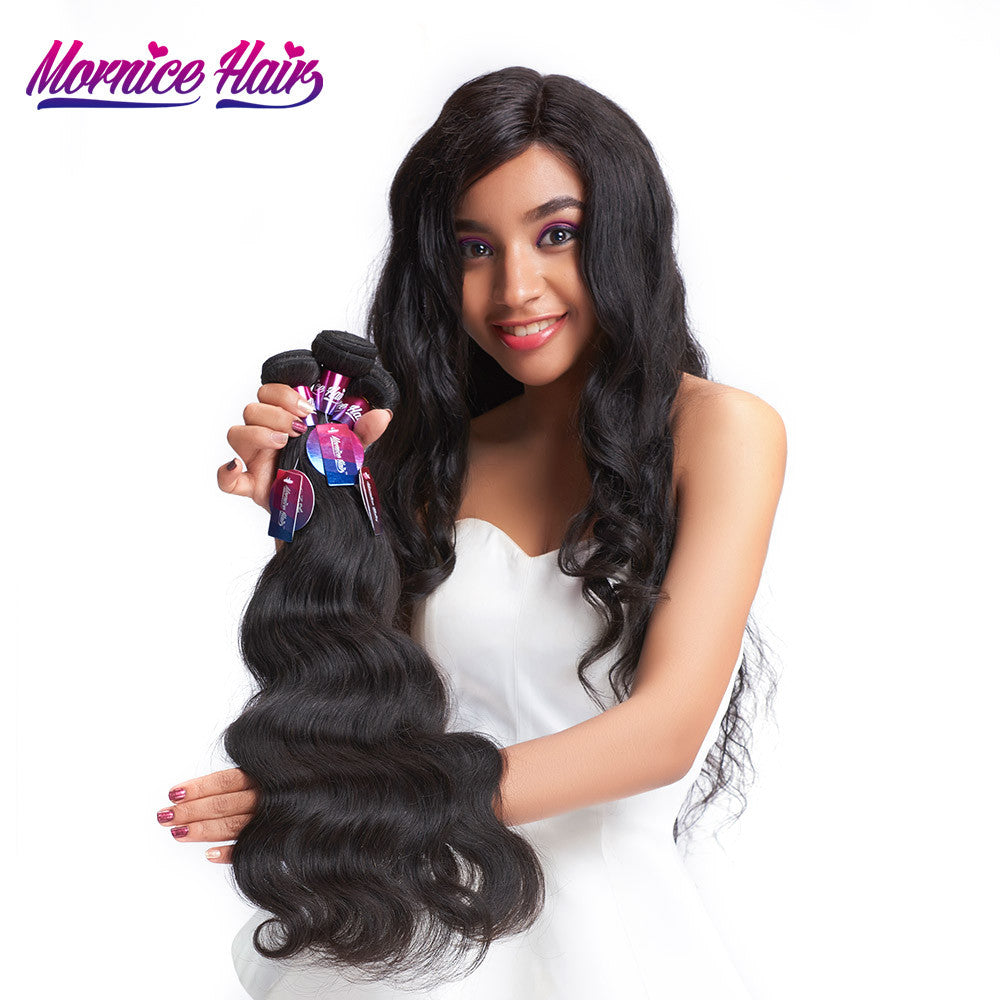 Mornice Hair Indian Remy Hair Body Wave 1 Bundle Human Hair Bundles Weave Natural Black Free Shipping 100 g