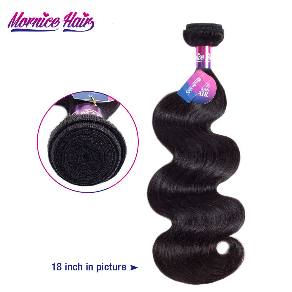 Mornice Hair Indian Remy Hair Body Wave 1 Bundle Human Hair Bundles Weave Natural Black Free Shipping 100 g
