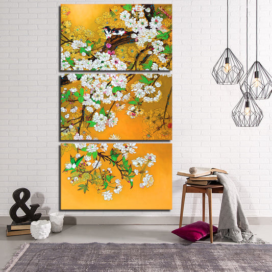 3 piece canvas art magpie couple chinese tradition art canvas painting posters and prints wall picture for Living room ny-6662C