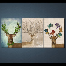 Load image into Gallery viewer, HD printed 3 piece Deer Birds Forest Nordic Canvas Wall Art Pictures for Living Room Posters and Prints Free shipping/ny-6758D

