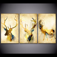 Load image into Gallery viewer, HD printed 3 piece deer elk animal yellow wall art canvas Painting wall pictures for living room posters Free shipping/ny-6750D
