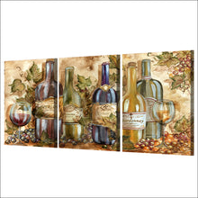 Load image into Gallery viewer, HD printed 3 piece canvas painting large abstract paintings bottle wine wall pictures for living room Free shipping/NY-6681D
