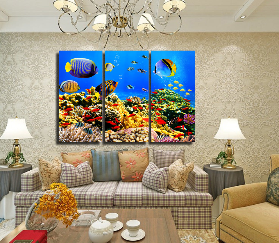 HD Printed Marine fish coral Painting Canvas Print room decor print poster picture canvas Free shipping/ny-6411C