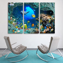 Load image into Gallery viewer, HD Printed Marine fish coral dolphin Painting Canvas Print room decor print poster picture canvas Free shipping/ny-6414C
