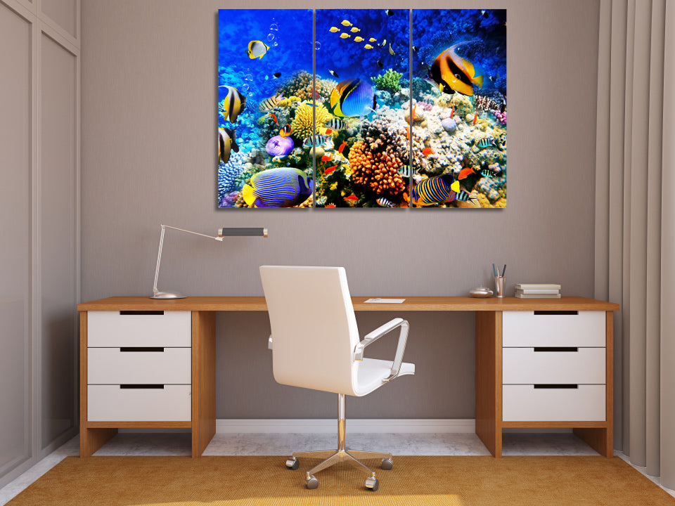 HD Printed Marine fish coral seabed Painting Canvas Print room decor print poster picture canvas Free shipping/ny-6412C