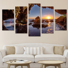Load image into Gallery viewer, HD Printed 5 piece canvas art paintings water hole sunrise sea stones room decor canvas wall art posters and prints ny-6212
