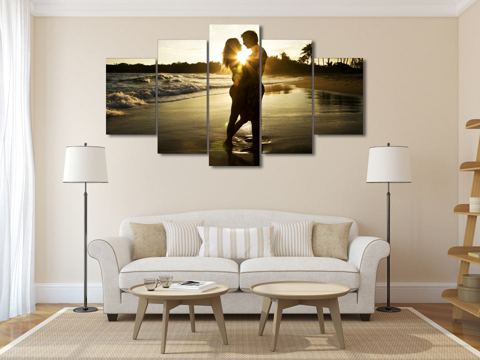 HD Printed Sunset Beach couple Painting Canvas Print room decor print poster picture canvas Free shipping/ny-6328