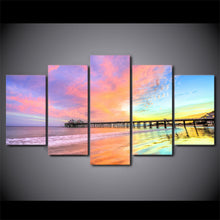 Load image into Gallery viewer, HD Printed 5 Piece canvas art Colorful Sunset Bridge scenery painting Wall Pictures for Living Room  Free Shipping ny-6734B
