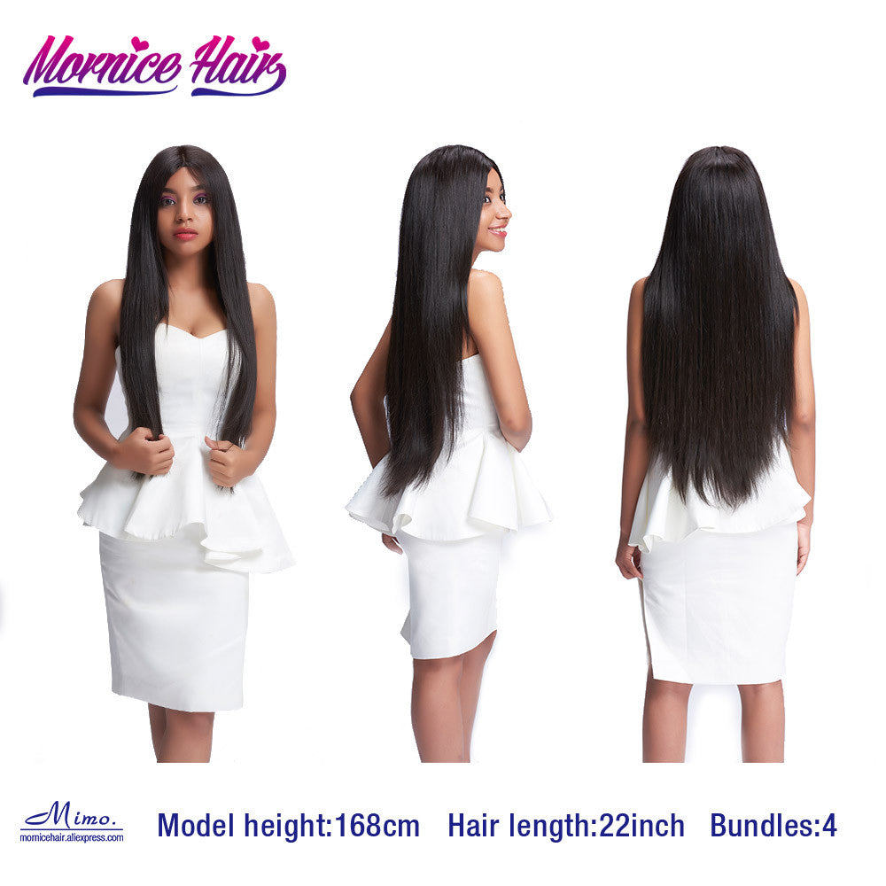 Mornice Hair Indian Remy Hair Bundles Straight Human Hair Weave Natural Black 1 Bundle Free Shipping 100g