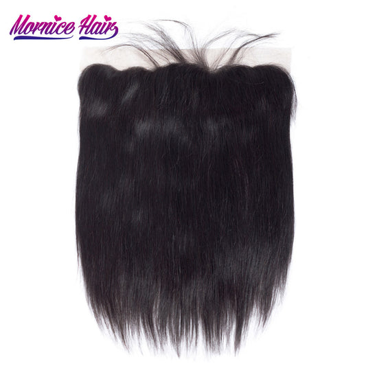Mornice Hair Brazilian Remy Hair 13X4 Lace Frontal Closure Straight Bleached Knots Baby Hair 130% Density Free Shipping