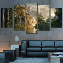 Load image into Gallery viewer, wall art canvas painting HD Printed landscape mountain forest clouds 5 piece canvas art wall pictures for living room ny-6181
